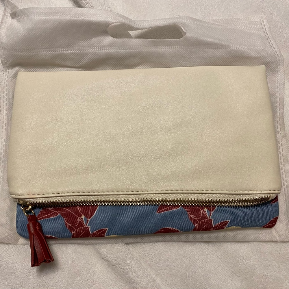 Rachel Pally Cream and Red Floral Clutch